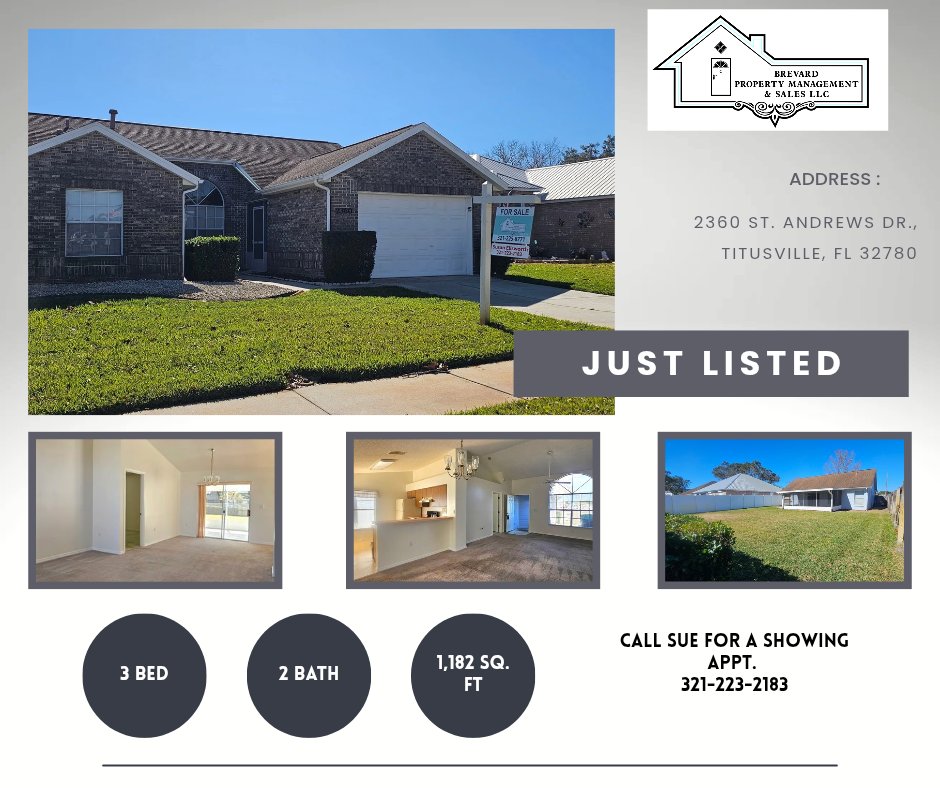 SusanEllswort19's tweet photo. For Sale. 3 BD, 2 Bath, 1182 sq. ft. TITUSVILLE,  FL
https://t.co/NlBMyhFyXI https://t.co/LAd6dKHgkz
