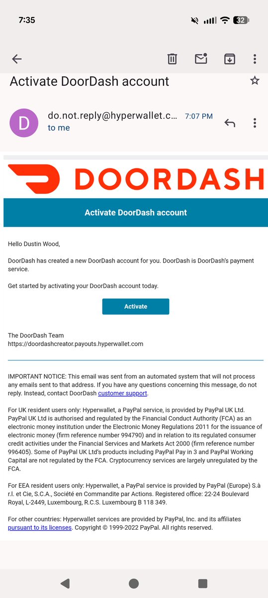 SlashDW's tweet photo. @DoorDash might wanna let some people know about this before someone falls for it https://t.co/TsS8JIicFk