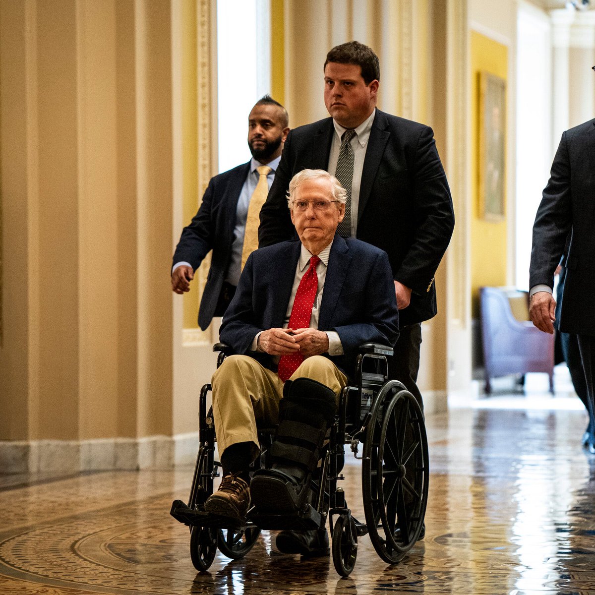 GuntherEagleman's tweet image. 🚨 BREAKING: Sen. Mitch McConnell, 83, hospitalized over the weekend with flu-like symptoms, spokesman says his prognosis is “positive” and he’s “grateful for the excellent care he is receiving.”

Term limits now!