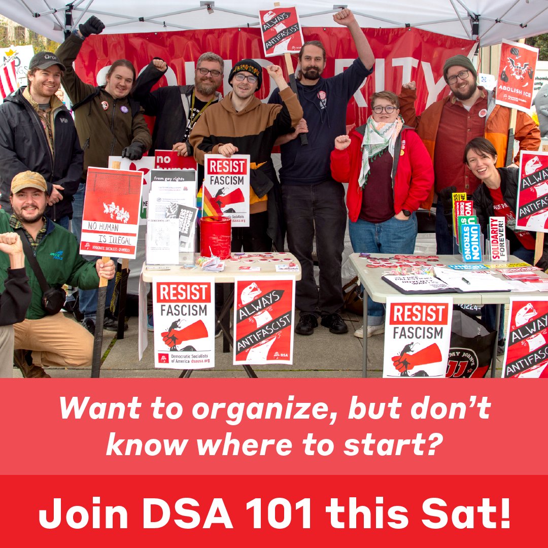 SnoCoDSA's tweet photo. Socialist-curious? DSA 101 will give you a chance to learn more about SnoCo DSA and how you can start organizing.

Join us on Valentine's Day and bring your questions, reservations, hopes for a better world, and maybe a date!

🌹➡Get the details: https://t.co/v9tM3TQMaf https://t.co/ezUvPbPxqc