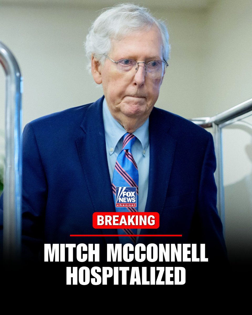 FoxNews's tweet image. BREAKING: Senator Mitch McConnell was hospitalized out of "an abundance of caution, after experiencing flu-like symptoms," his office announced.

"His prognosis is positive and he is grateful for the excellent care he is receiving."