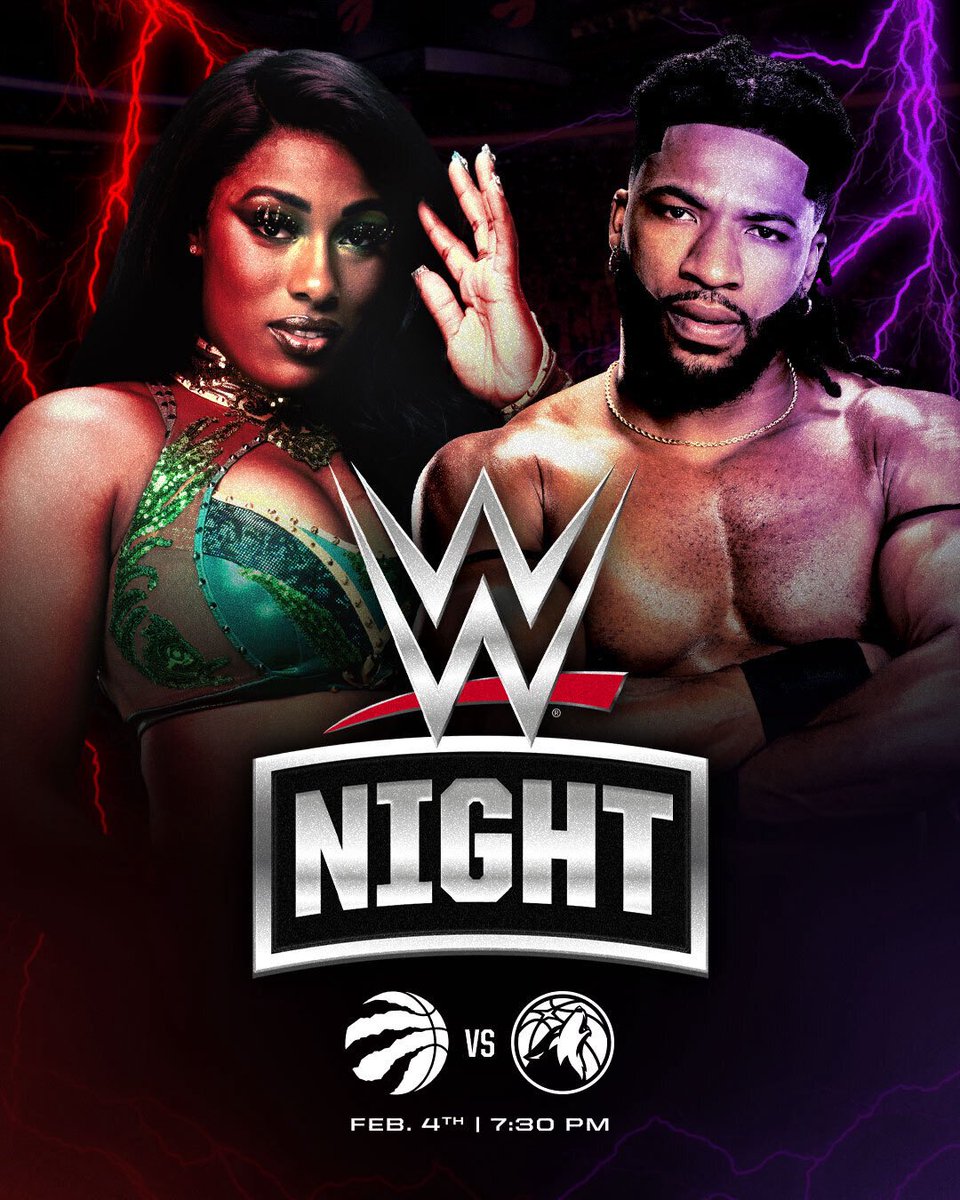 Raptors's tweet image. Fresh off the Royal Rumble, @lashlegendwwe and @_trickwilliams will be in the building on Feb 4th to celebrate @WWE Night ‼️
🎟️: ticketmaster.ca/toronto-raptor…
