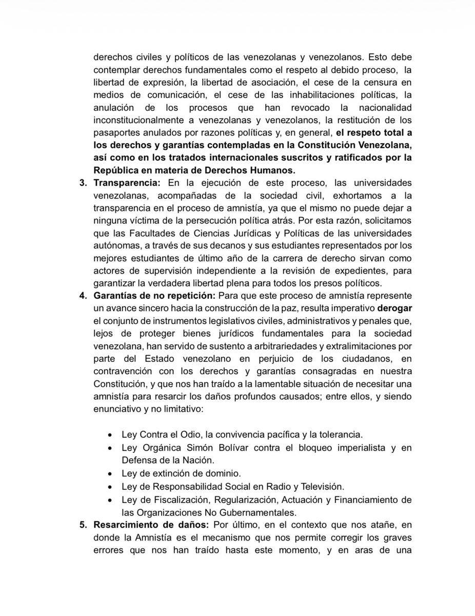 eldiario's tweet photo. #3Feb | La Federación de Centros Universitarios de la Universidad Central de Venezuela (FCU-UCV) apoyó la “necesidad urgente” de la aprobación de la ley de amnistía anunciada por la presidenta encargada de Venezuela, Delcy Rodríguez, el #30Ene. 

“Miles de personas han sido encarceladas por razones políticas desde 1999 hasta la fecha, y esta situación ha representado una fractura terrible en la sociedad venezolana, así como en la vida pública y política de las venezolanas y venezolanos", indicó la representación estudiantil. 

Asimismo, mediante un comunicado, expresaron la necesidad que dicha ley incluya un amplio alcance, el restablecimiento de los derechos civiles y políticos, transparencia, garantías de no repetición y resarcimiento de daños.

📸: fcu.ucv