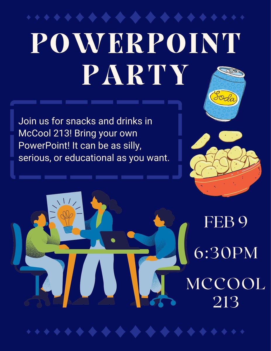 MsStateHillel's tweet photo. Join us this Monday for our PowerPoint party! Snacks and drinks will be provided. We will also have information on future events! See you there! https://t.co/YxjxJ5HQ1Q