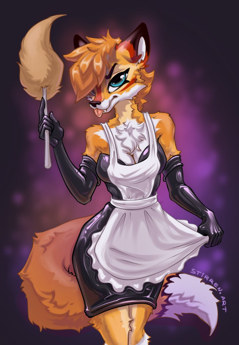 Another shiny maid ~  

#anthro #furryart #fox #maid #latex