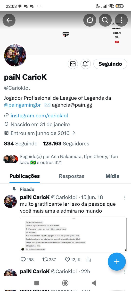 JNetooli's tweet image. Reportem esse perfil aqui, tá se passando por um profissional de lol