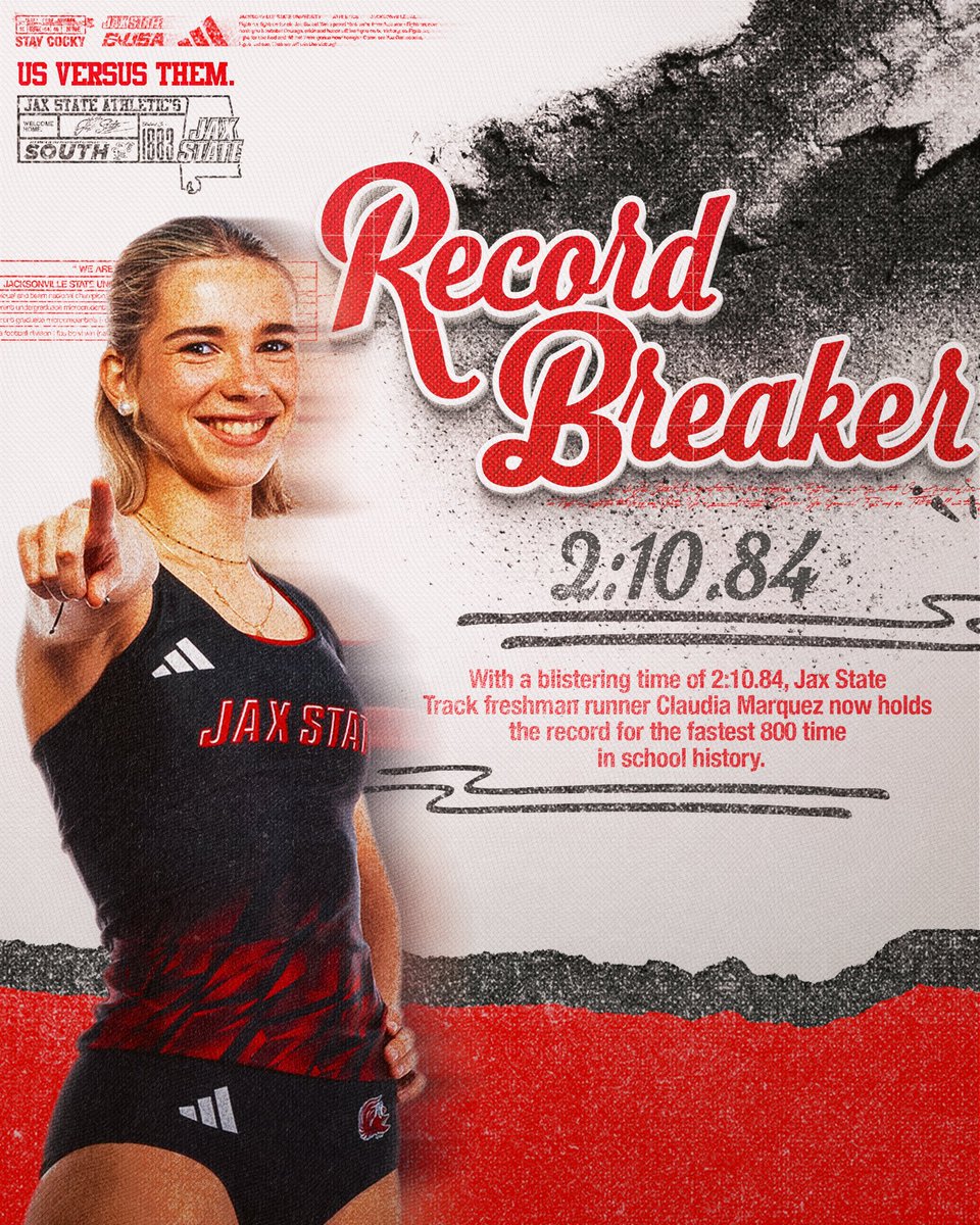 JaxStateXCTF's tweet photo. Coming home with 3️⃣ new program records‼️

The freshman trio of Cheyenne Hill, Viola Jepleting, and Claudia Marquez achieved personal bests and established new program records in the 60mH, mile, and 800 meters at the Lenny Lyles Invitational.

#StayCocky 🐔 | #FearTheBeak 👌 https://t.co/D30XQNQW1q