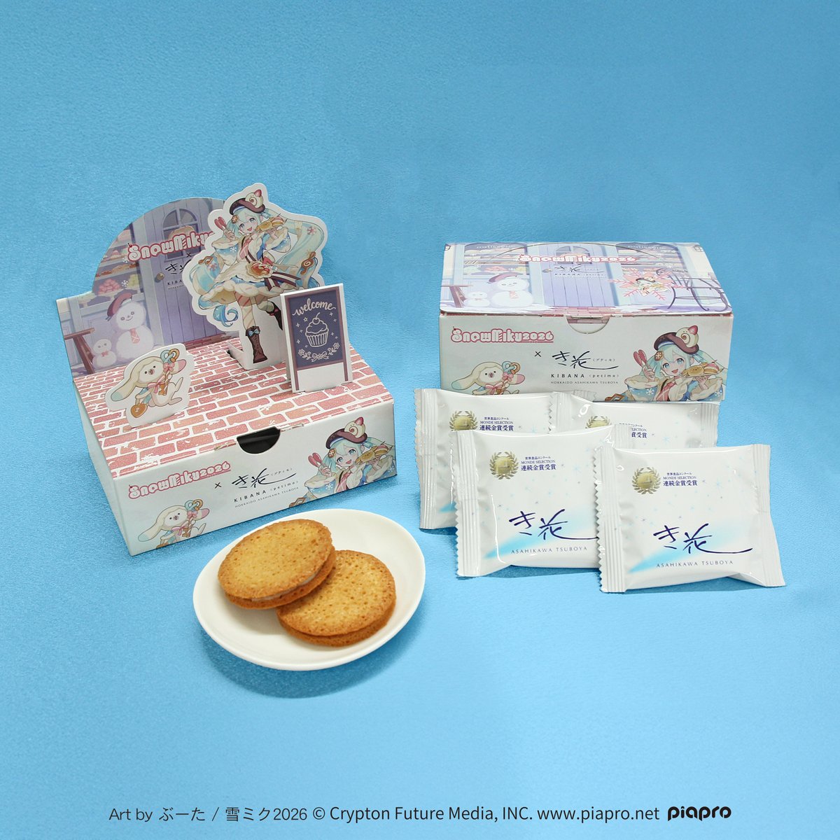 tsuboyasohonten's tweet image. 雪ミクコラボ商品の販売がスタート！
この機会にぜひお求めください✨

◆商品
「雪ミク2026×き花プティモ　ジオラマ（ホワイト6枚入）」1,100円税込

◆発売日
壺屋店舗：2026年2月4日(水)～なくなり次第終了
壺屋オンラインショップ：2月12日（木）

◆壺屋販売店舗