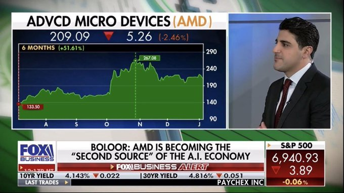 StockSavvyShay's tweet photo. 3 REASONS $AMD EARNINGS REACTION WENT NEGATIVE

1. The stock is trading on 2027
AMD’s quarter was objectively strong but the stock is being valued on what AMD might look like once MI450 + rack-scale systems are in full production. When a stock is priced on a future inflection then anything that doesn’t directly pull that inflection closer tends to get discounted. Data center growth near 40% is impressive but it’s still below the 60% CAGR management is targeting longer term. 

2. The real payoff is still gated on MI450 execution
AMD’s AI story is now about MI450 + the Helios rack platform. Management is being explicit that this is the hinge point for AMD becoming a systems-level AI infrastructure player rather than a component supplier. That upside is large but it’s also back-half loaded into 2H2026 & 2027 & market is becoming less willing to underwrite long-dated ramps that depend on complex system deployments rather than incremental volume of existing products. 

3. AI sentiment has shifted from “good news” to “prove the path”
The AI trade is no longer in a phase where beats & guides are enough on their own. The market is less willing to pay today for revenue that is supposed to arrive in size a year or two out, especially when it depends on hyperscaler buildouts & capital-heavy system ramps. AMD showed that its core CPU + current-gen GPU engine is working but it also reinforced that the largest upside sits ahead. In a more fragile risk environment, that combination tends to produce sell-the-news reactions.