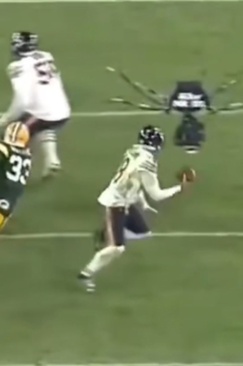 Nickdabearfan's tweet photo. When Caleb holds the ball like this you know that mf about to be a laser guided missile https://t.co/2hLendySvN