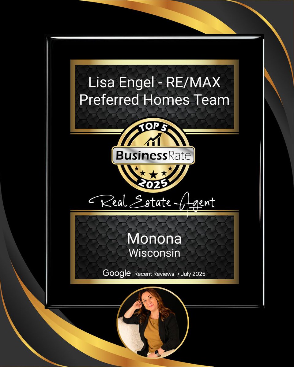 LisaEngelSells's tweet photo. Honored to be recognized as a Top 5 Real Estate Agent in Monona, WI for 2025.🏆

Grateful to my clients, referral partners and local businesses for your trust, reviews and the opportunity to serve this incredible community.❤️

#REMAX #lisaengelsellsmadison #top5agentmonona https://t.co/imbRnPQfqX
