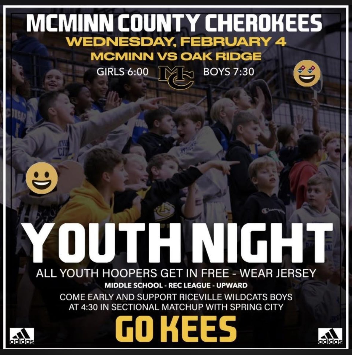 keesbasketball's tweet photo. Big Night of basketball in Athens tomorrow night!!
4:30
Riceville vs Spring City
6:00/7:30
McMinn vs Oak Ridge
Get there early and watch 3 great games and support our student athletes
#ENERGYCONSISTENCYMATURITY
@DrewCookIII @DPAGabeGarcia @JBoggsMulti #CULTURE #kees https://t.co/UruDxNp5o3