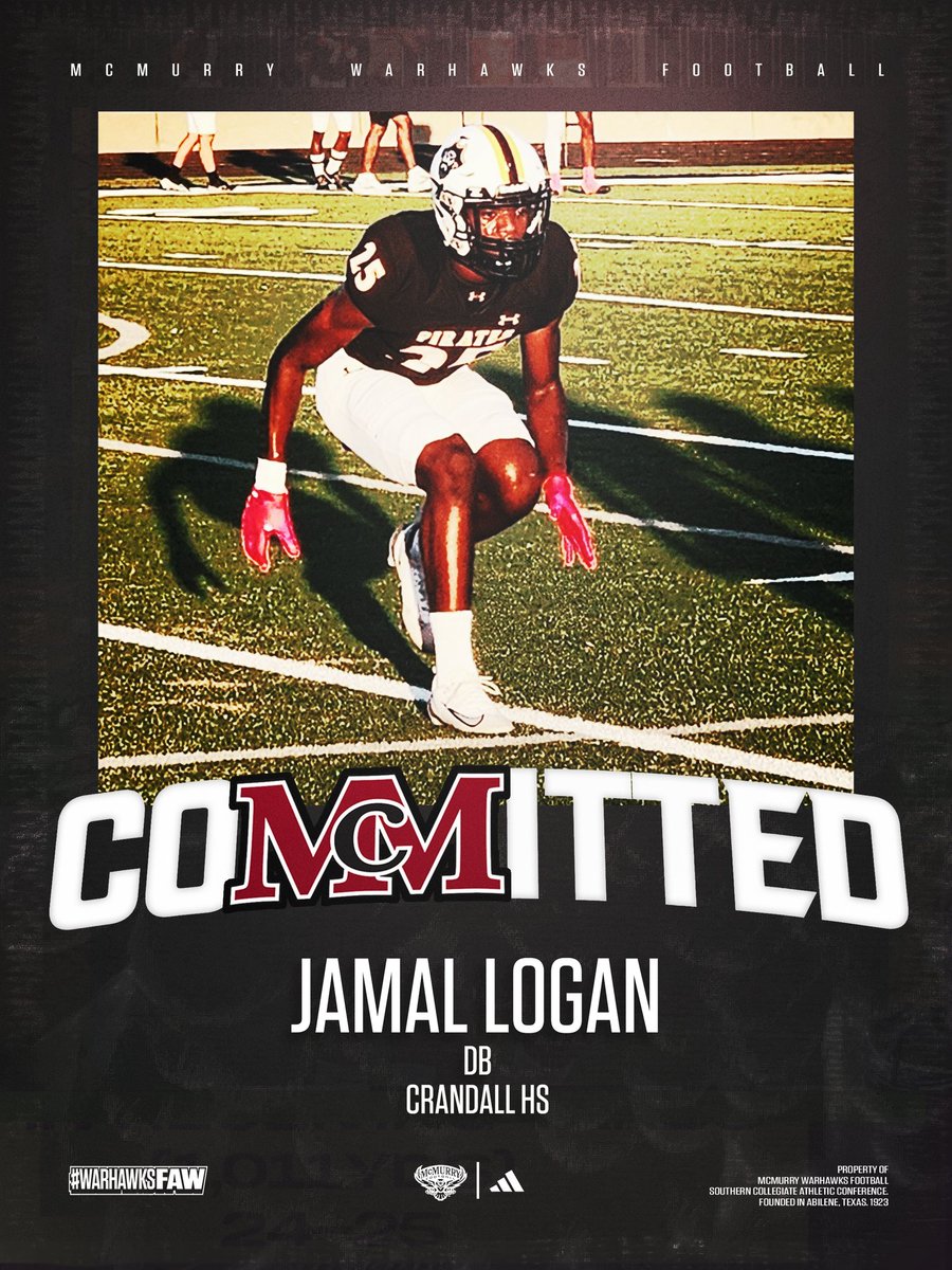 Blessed to announce that I’ve committed to McMurry University to continue my academic and football career. Grateful for my family and everyone who’s supported me through this journey. Let’s work <a href="/McMURRYFOOTBALL/">McMURRY FOOTBALL</a> #FAW <a href="/IamCoachWash/">Correy Washington</a> <a href="/kjkelley_1/">KJ Kelley</a> <a href="/Coach_Lewis43/">@Coach_Lewis43</a> <a href="/CrandallPirate/">Crandall Pirate Football</a>