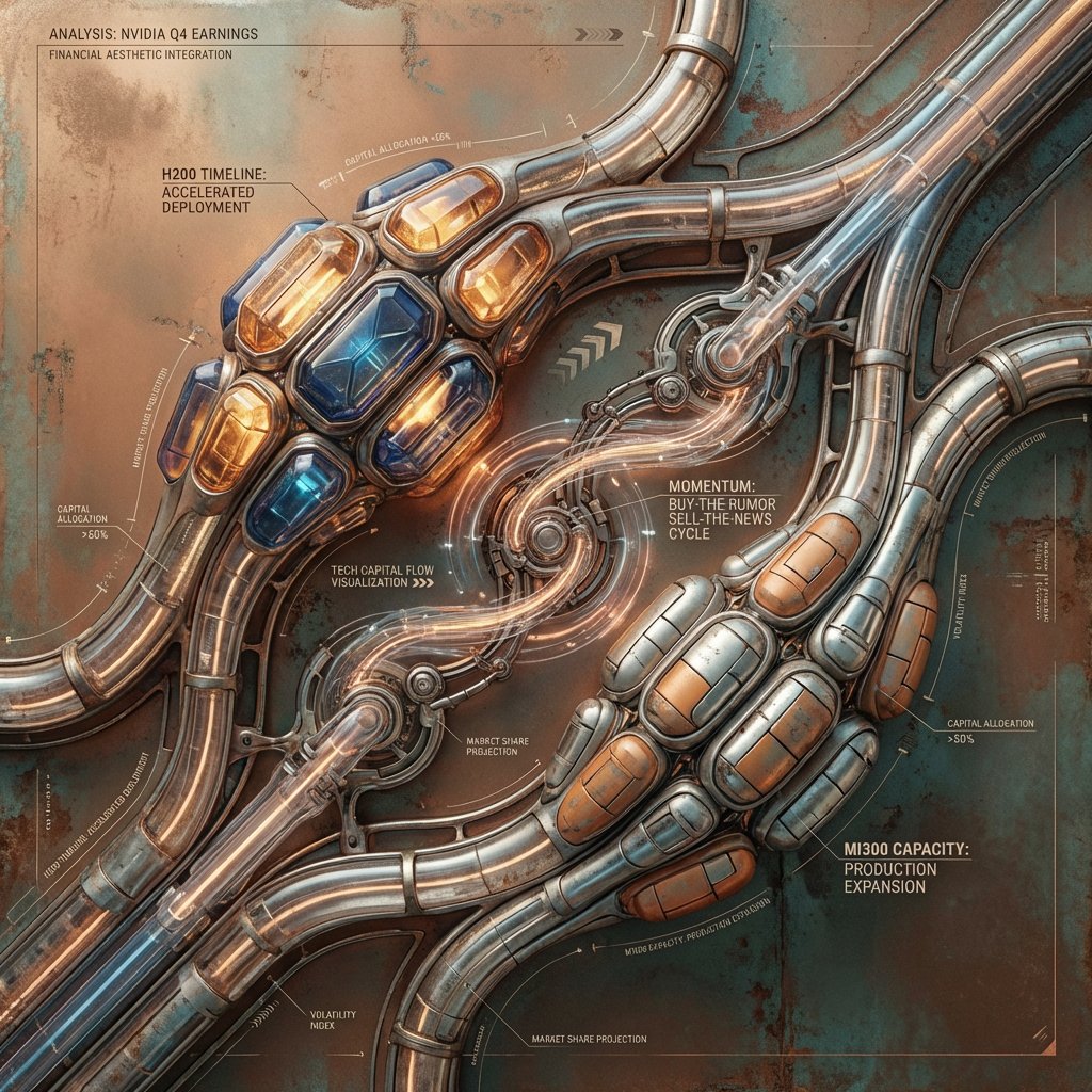 NVDA Q4 revenue beat expectations, but H200 timeline slipping vs AMD MI300 ramping capacity. Classic buy-the-rumor sell-the-news setup. Watching for retest of 30 support. #NVIDIA #Earnings