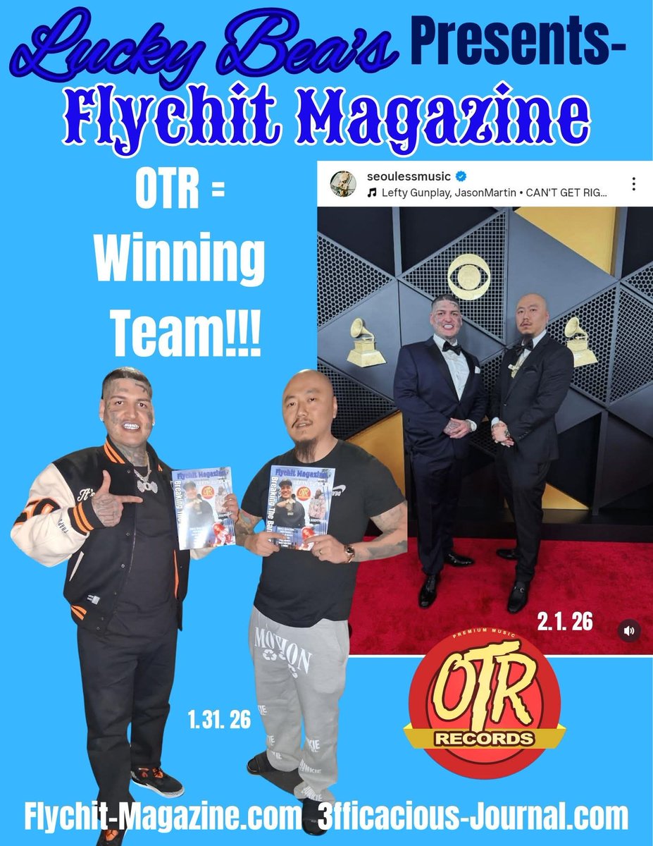 FlychitMagazine's tweet photo. Congratulations to @leftygunplay & @seoulessmusic ! Winning Team! π₯³ππ₯ππππ½
#LeftyGunplay
#Fashion
#Grammys
#PhotoOfTheDay
#FYP
#Flychit
#FlychitOnly https://t.co/ViO3aljUuj