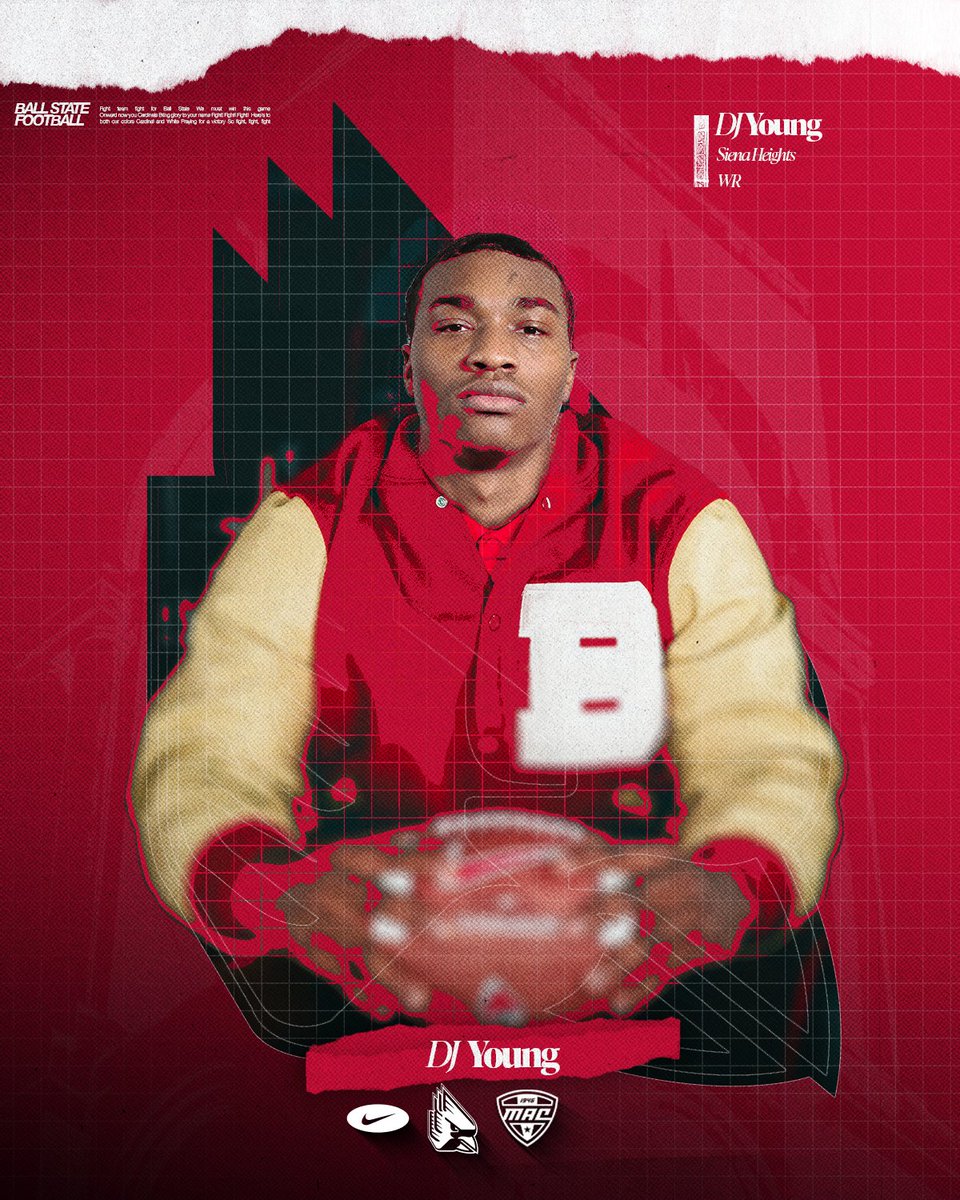 You can never welcome enough receivers! DJ Young has arrived at Ball State! 🔴⚪️💪🏈