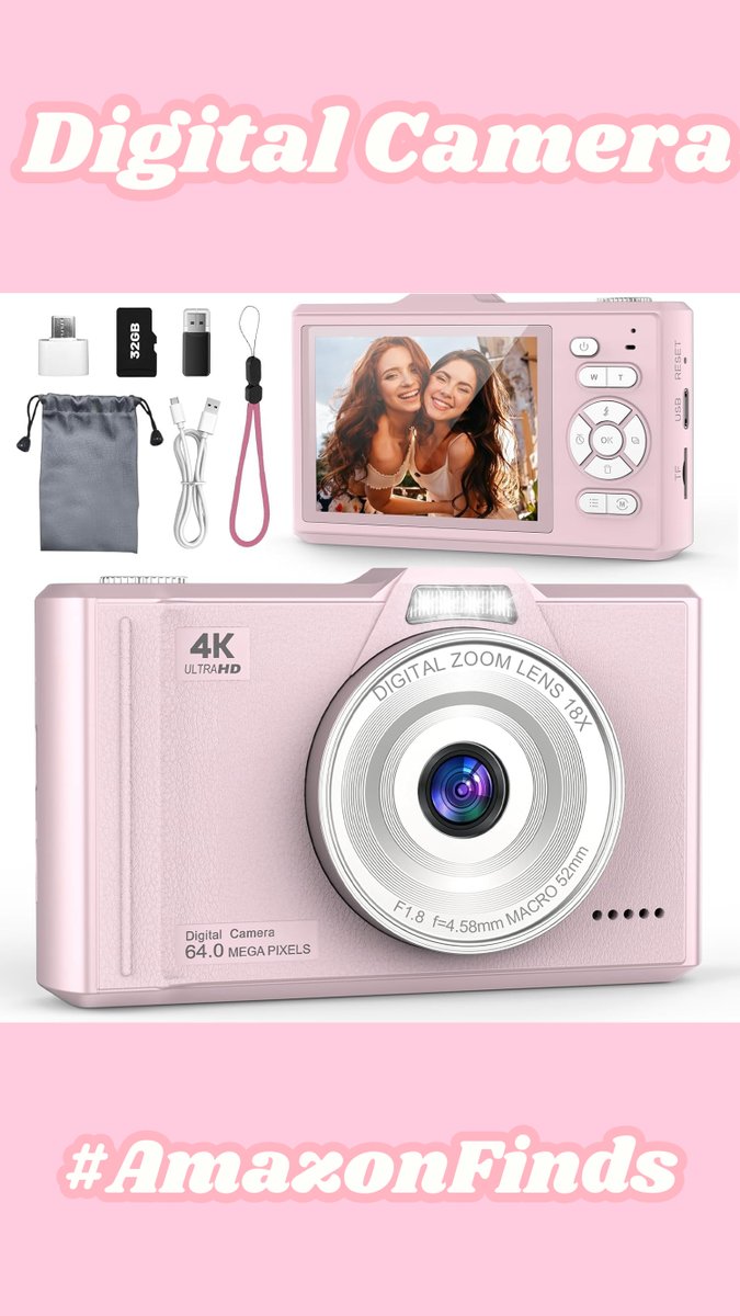 MASON89020's tweet photo. 4K 64MP #DigitalCamera✨
Compact, cute, and ready to capture your best moments. Perfect for vlogs, selfies, and live streams! 🎁
FOLLOW ME for more Amazon finds

 #4KCamera #64MPCamera #CameraForBeginners #VlogCamera #SelfieCamera #CompactCamera #LiveStreamingCamera https://t.co/71ajkACqBK