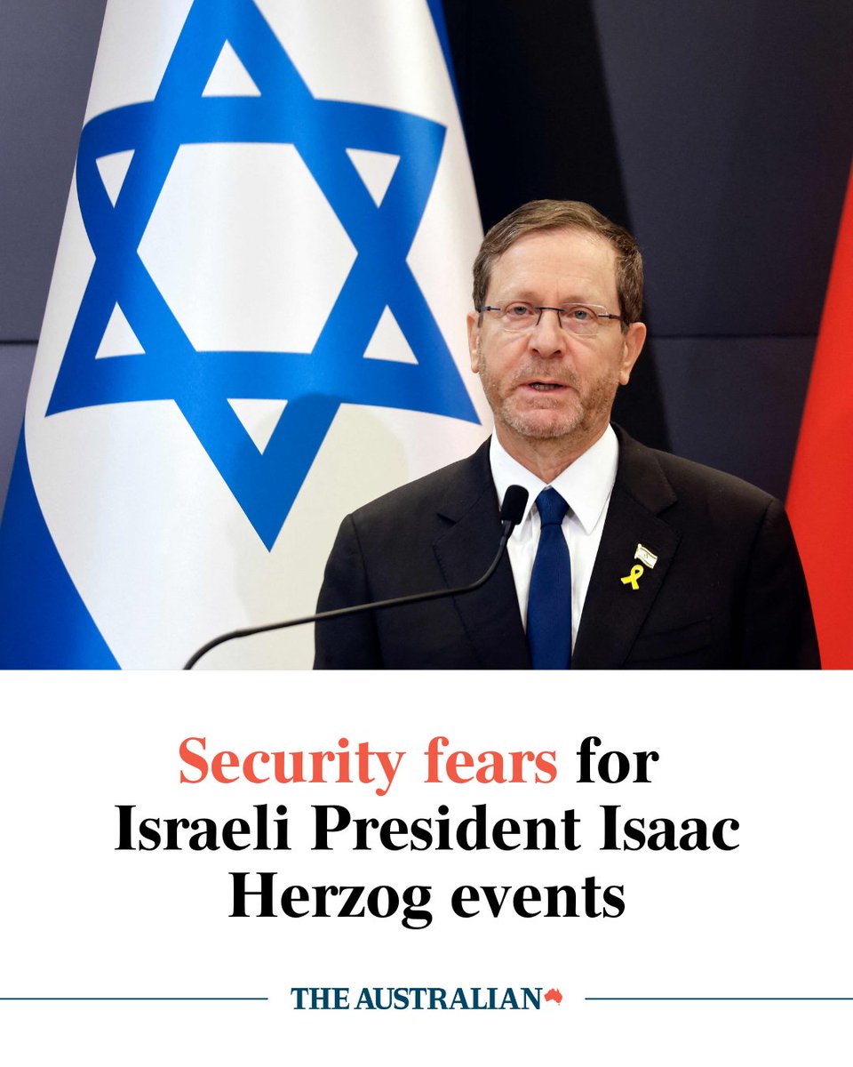 australian's tweet image. Police have identified major ­security challenges surrounding next week’s visit to Australia by Israel’s President Isaac Herzog, warning Jewish leaders they have concerns over their ability to keep community members safe at events linked to the trip. Read the full story:…