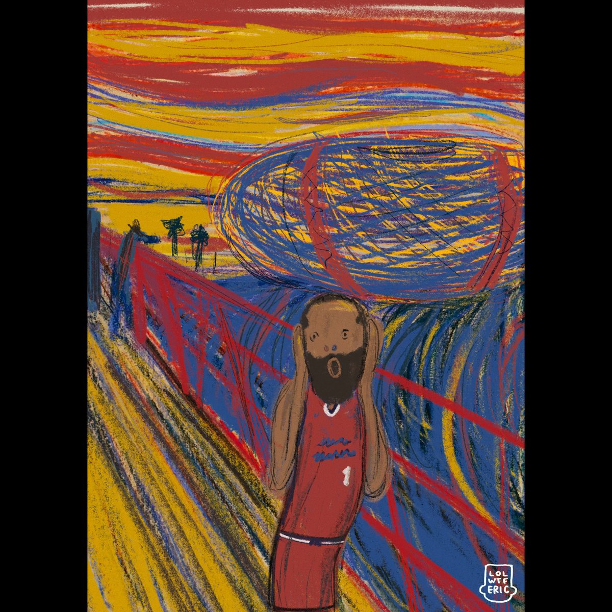lolwtferic's tweet image. thanks for being a boon to my art the past couple of years @JHarden13. will go down as one of my favorite clippers ever 🫡