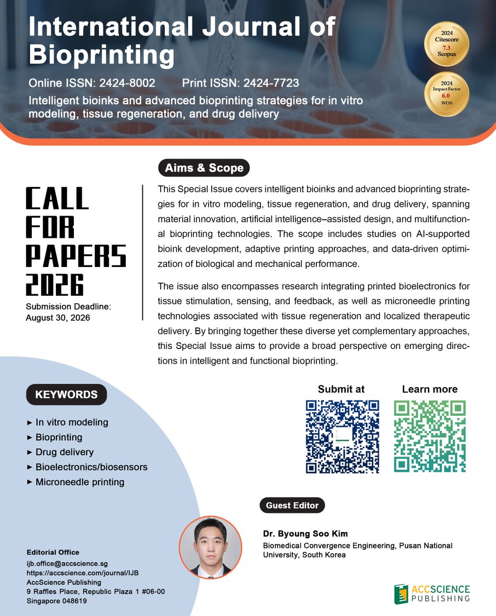 International Journal of Bioprinting - IJB tweet media