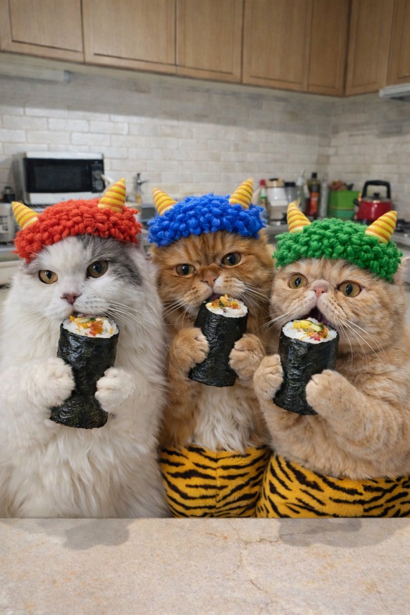 節分楽しかったにゃ😹 #chatgpt #AI #猫好きさんと繋がりたい