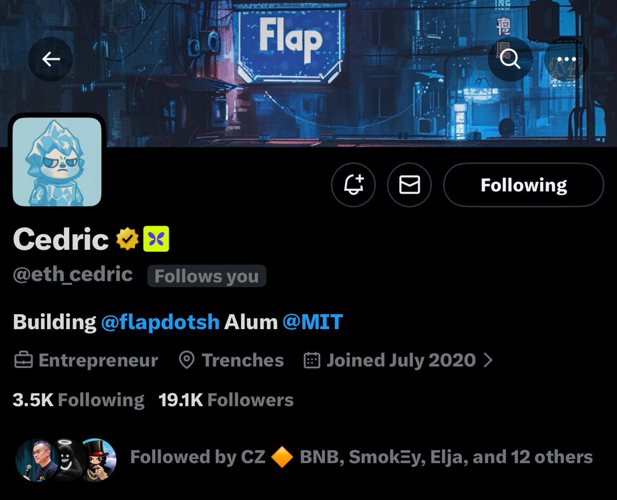 The owner of <a href="/flapdotsh/">Flap 🦋</a> is now following <a href="/alokadotlove/">Aloka</a>. 🐶 

Full long-term support from the Flap CEO and team will be provided to give $ALOKA a strong opportunity to secure a #BinanceAlpha listing.

The team is also in talks with onboarding a highly respected leader within the