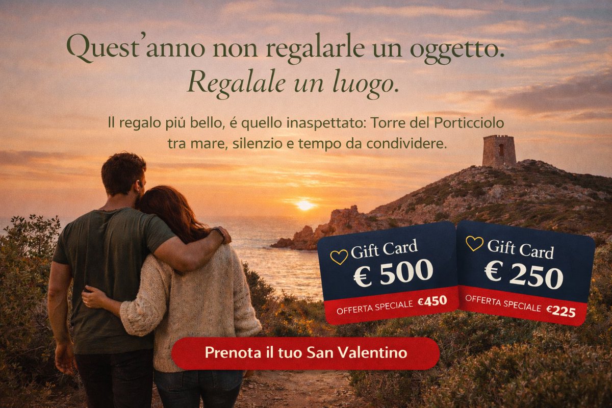 San Valentino a Torre del Porticciolo | Gift Card Speciali

#sanvalentino #alghero #sardegna #travel #sardinia #torredelporticciolo