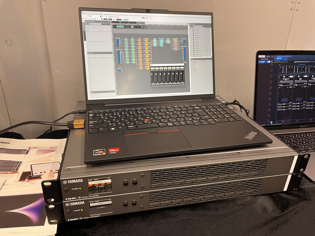 mackie1213's tweet photo. YAMAHA DME5 / DME3 昨日の夕方発表からの本日福岡にて日本初展示!!
#九州プロオーディオフェア
#SAWARAPIA
#ももち文化センター
#YAMAHA
#DME
#シグナルプロセッサー
#Dante
#Dugan
#AutoMixer https://t.co/nlCr0w4nBl