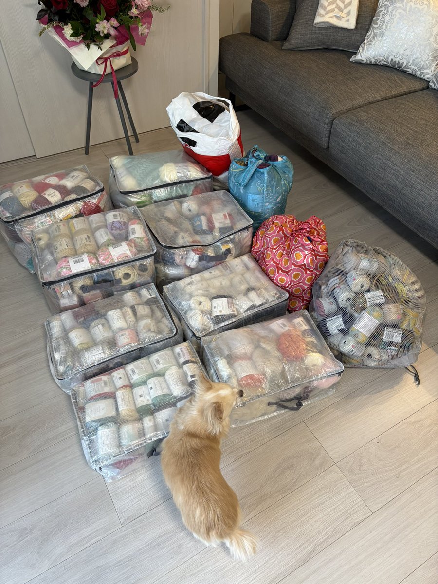 彼と別れて同棲を解消したので、荷物を引き上げました！
1年間で買い集めた毛糸がこんなにあって実家のお母さんに怒られた🥹笑