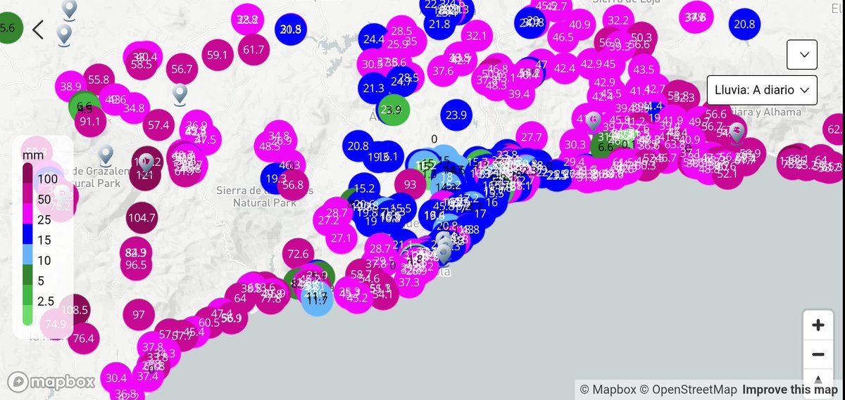 #SeguimientoMLG | 04-02-2026

La regada comienza a ser significativa durante las primeras horas del día en la provincia de #Málaga. En puntos de #Ronda, #Sol occidental y #Axarquía, se superan los 60 mm. A resaltar ese agujero en el bajo #Guadalhorce y área Metropolitana debido