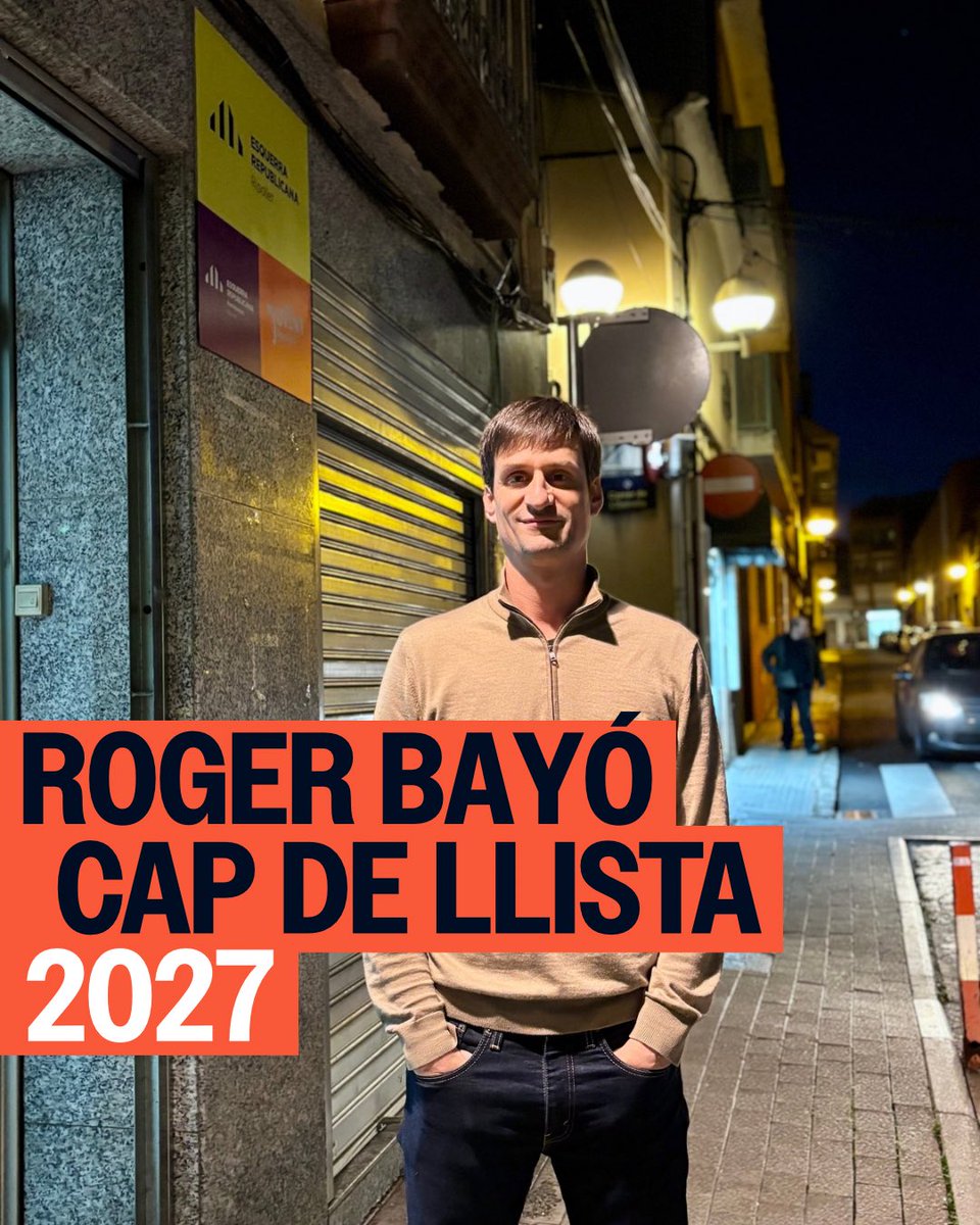 📣Roger Bayó Padró, reelegit cap de llista per a les eleccions municipals de 2027!

Divendres l’Assemblea Local d’Esquerra Republicana de #Ripollet va escollir en Roger Bayó, avalat per l’executiva i amb unanimitat de vots dels presents, com a candidat a l’alcaldia.✊🏼