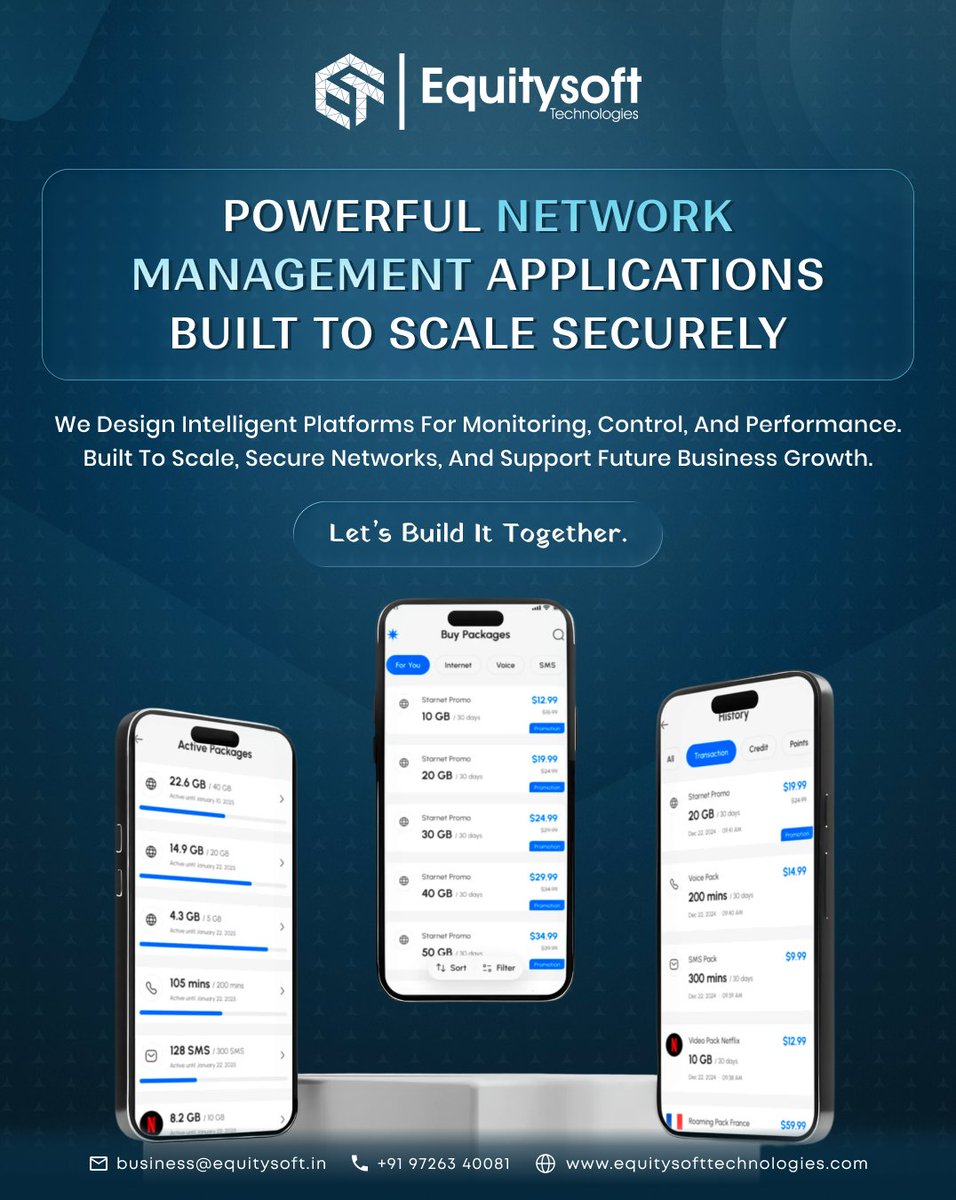 equitysoft's tweet photo. Looking to build a scalable and secure network management app? 📡
.
.
#NetworkManagement #TelecomSoftware #DigitalInfrastructure #AppDevelopment #Equitysoft https://t.co/cMFwB5aXaV