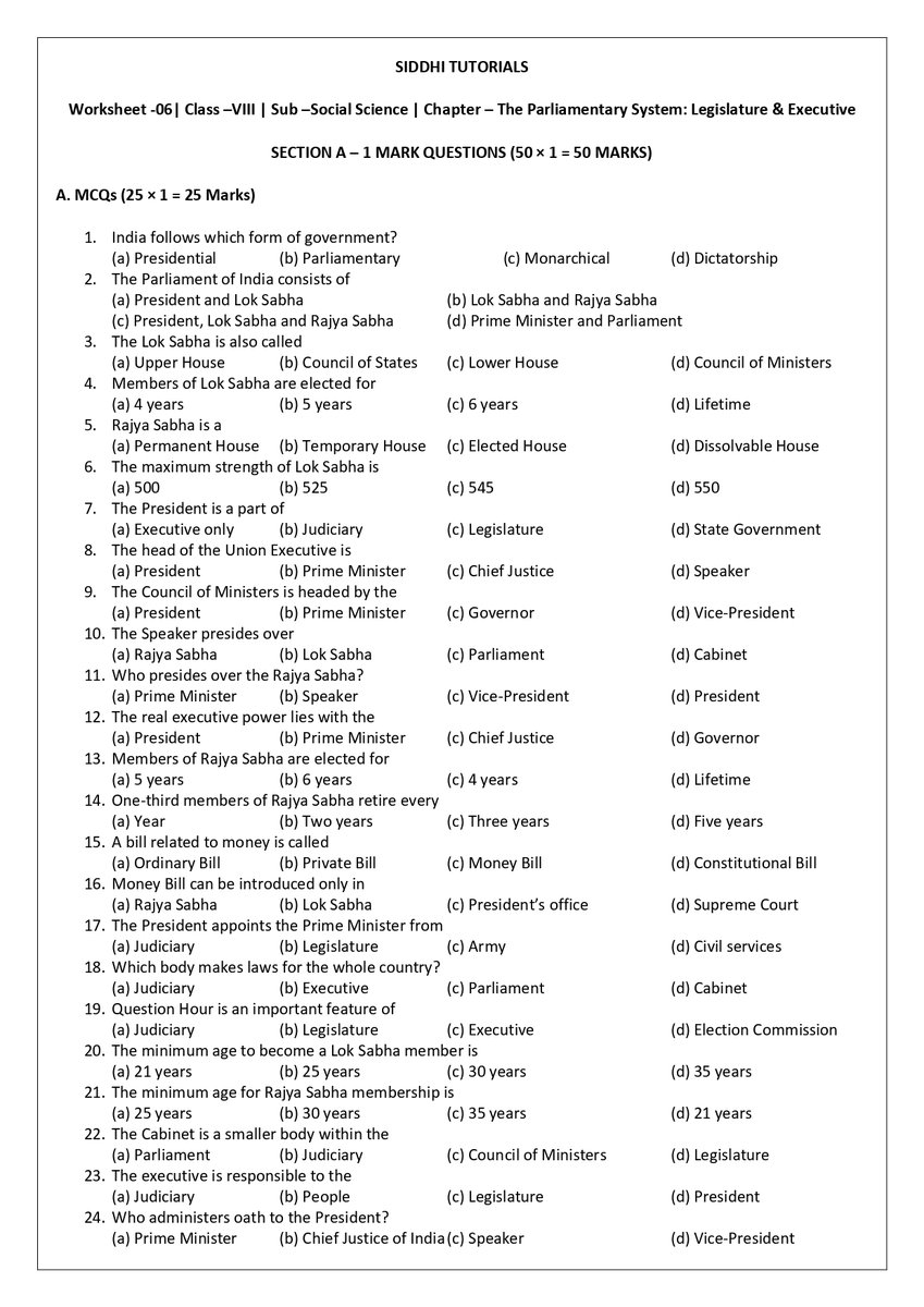 siddhi_tutorial's tweet image. Class VIII – CBSE | Social Science (Civics)
Chapter 06: The Parliamentary System – Legislature &amp;amp; Executive

📍 Address: Kalinga Vihar, Bhubaneswar
📞 Contact: 9861902023
👉 Join Siddhi Tutorials today and make Social Science easy &amp;amp; scoring!
#SiddhiTutorials