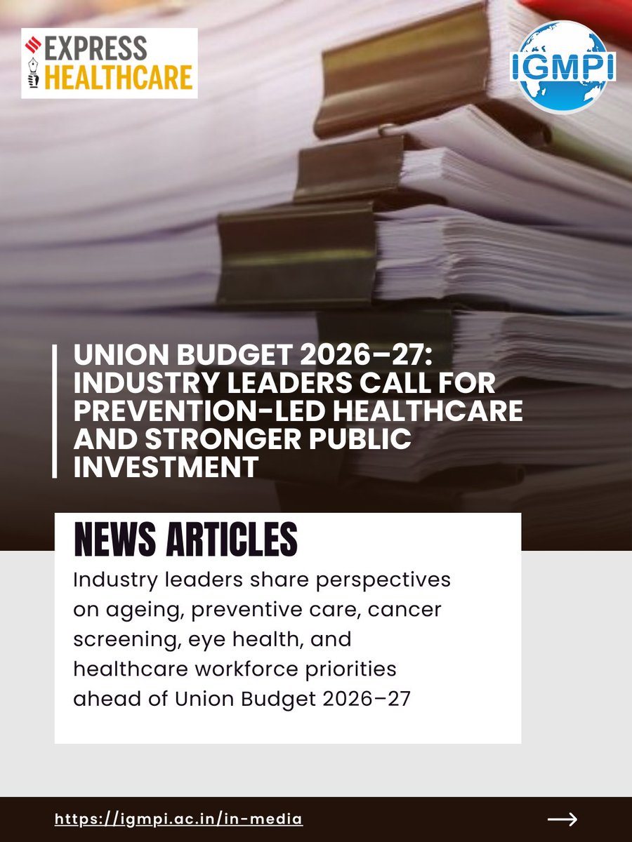 igmpiindia's tweet photo. Directorial Feature | Union Budget 2026–27

Our Director, Dr. Syed Samar Abbas, recently caught up with leading media houses to discuss the roadmap for India’s healthcare sector. 🏥

👉 https://t.co/GRm8wAu75H

#IGMPI #HealthcareNews #UnionBudget #HealthPolicy #Budget2026 https://t.co/pvx1T2RhEm