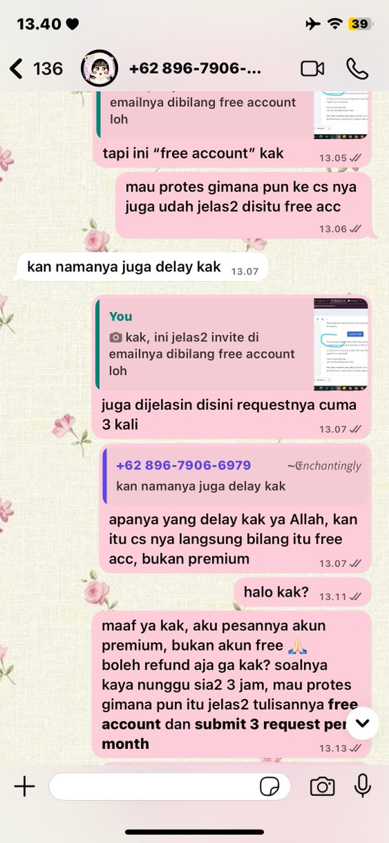 deedyll's tweet photo. salahku sih, invite emailnya udah kecantum “free account” tapi ya diri ini yang ga enakan nanya, langsung confirm aja
lagian confirm ga confirm aku udah bayar full 😭 ga bakal balik juga tu duit, kan payment diawal huhu https://t.co/xfwPXBRmJf
