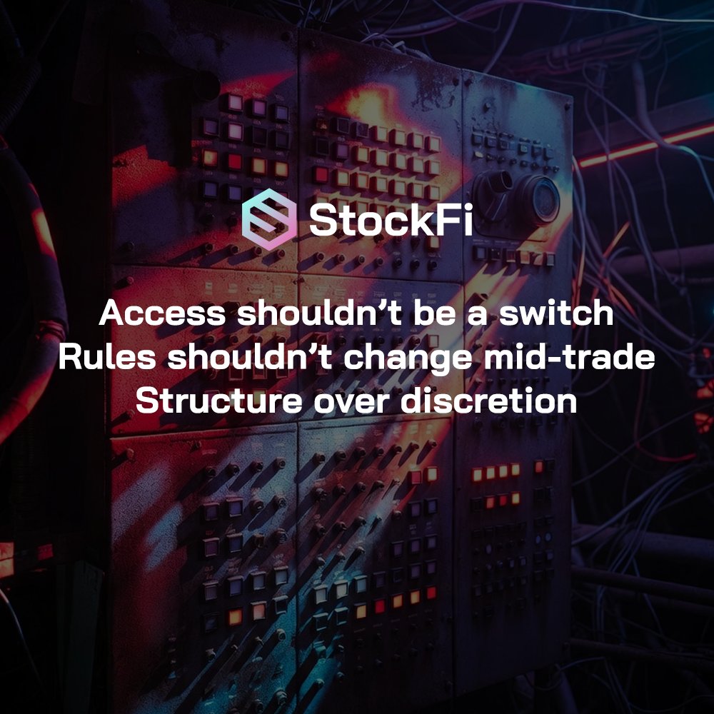 Remember when the “Buy” button disappeared?
That wasn’t a glitch — it was how centralized systems manage risk.

In on-chain markets, rules are embedded in the protocol, not decided in real time.

StockFi is built around transparent logic and predefined safeguards —
So access