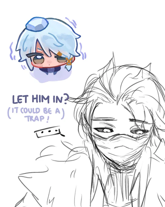 Lunch break doodle :D 

I have to start merch crunch but… my hand only wants to draw Luca so I have a problem… 