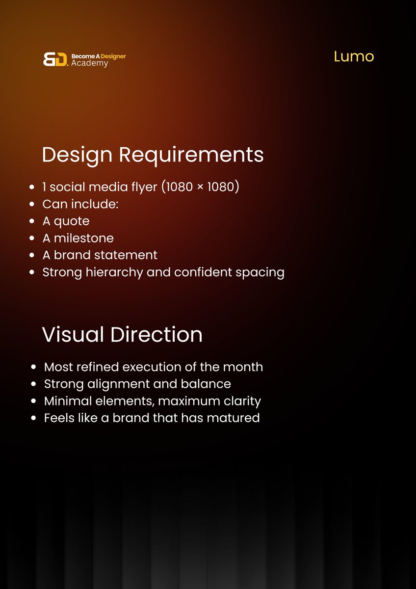 Bcomeadesigner's tweet photo. The last week for the Lumo brand 

We've had our designers create designs for the brand for 3 weeks at the end let's see how good they were in brand consistency. 

Join the accountability and gain access to a community that keeps you in check

Visit: https://t.co/1qlvbzUapd https://t.co/DVKuDzGhNt
