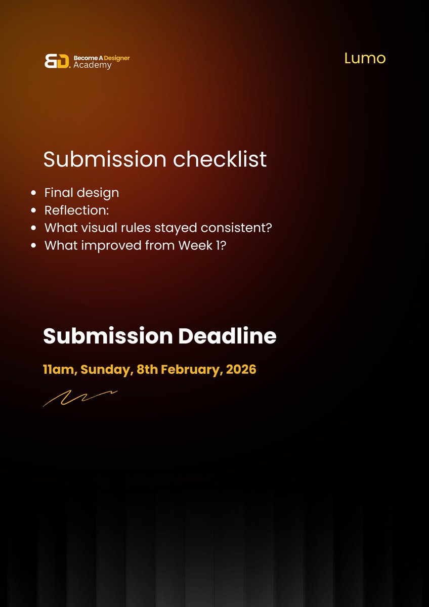 Bcomeadesigner's tweet photo. The last week for the Lumo brand 

We've had our designers create designs for the brand for 3 weeks at the end let's see how good they were in brand consistency. 

Join the accountability and gain access to a community that keeps you in check

Visit: https://t.co/1qlvbzUapd https://t.co/DVKuDzGhNt