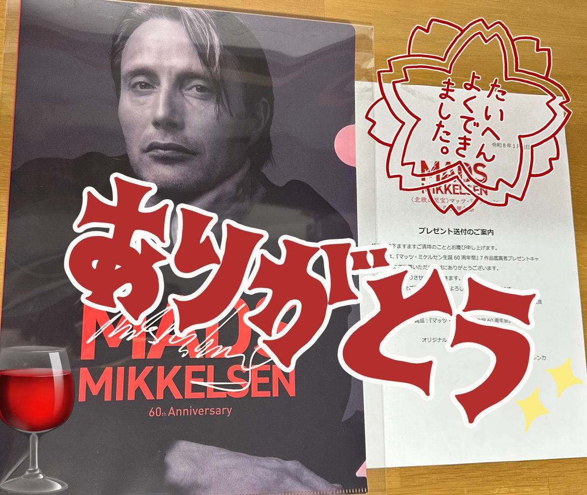 マッツ・ミケルセン 生誕60周年祭 オリジナルA4クリアファイル 北欧の