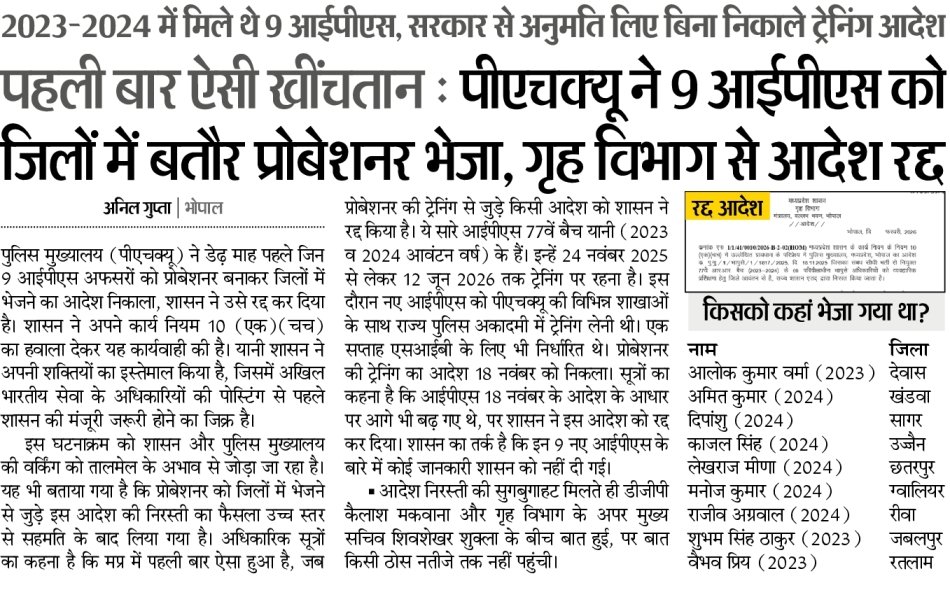 शासन और पुलिस मुख्यालय के बीच क्या हुआ होगा? #MadhyaPradesh <a href="/DainikBhaskar/">Dainik Bhaskar</a>