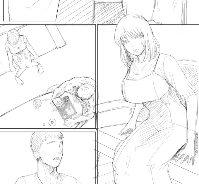 4人でいるのが何となく気まずくて「夕飯の買い物に行ってくる」と席を立つ黒髪妻。 