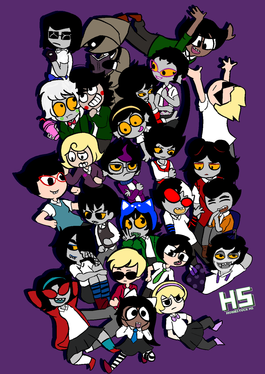 HomestukHs's tweet photo. POSTER OFICIAL DE HOMESTUCK HS 
en conmemoración de los 10 años de #FNAFHS  hicimos una recreacion del poster oficial con los personajes de 
#Homestuckhs 
seguimos trabajando en tráeles mas capitulos y mas contenido. 
#Homestuck #hshs #homestuckfanart #hs #indieanimation #Latino https://t.co/ksJb0iS9Th