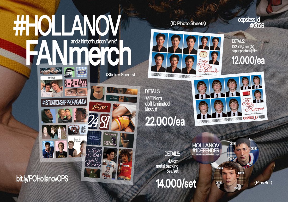 oopsiess_id's tweet image. [rt &amp;amp; likes are appreciated!!]
PRE-ORDER — 🏒 Heated Rivalry 
HOLLANOV FANMERCH by 🌀 oopsiess_id

⏰ February 4th - 14th 2026
📍Mojokerto, Jawa Timur
📎 bit.ly/POHollanovOPS (more details inside)

📬 WW GO are welcome!
Kindly DM if there’s any inquiries or questions🩵