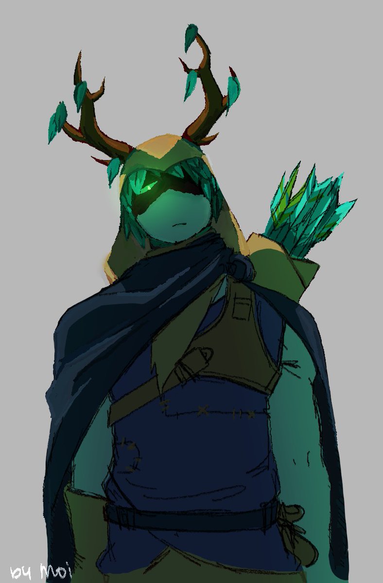 im terrible with committing so have a half-complete render of my first green man