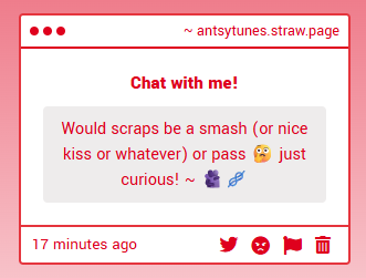 I mean.. I'd be willing to kiss Scraps, if she wanted it..!