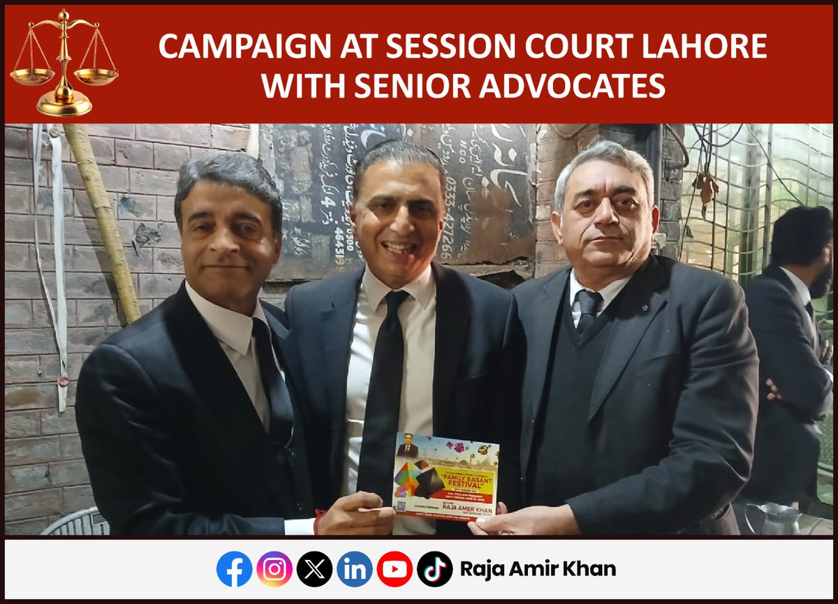 RajaAmerKhanasc's tweet image. Campaign At Session Court Lahore With Senior Advocates.

#Lawyers #SessionCourt #Pakistan #AdvocatesofPakistan
