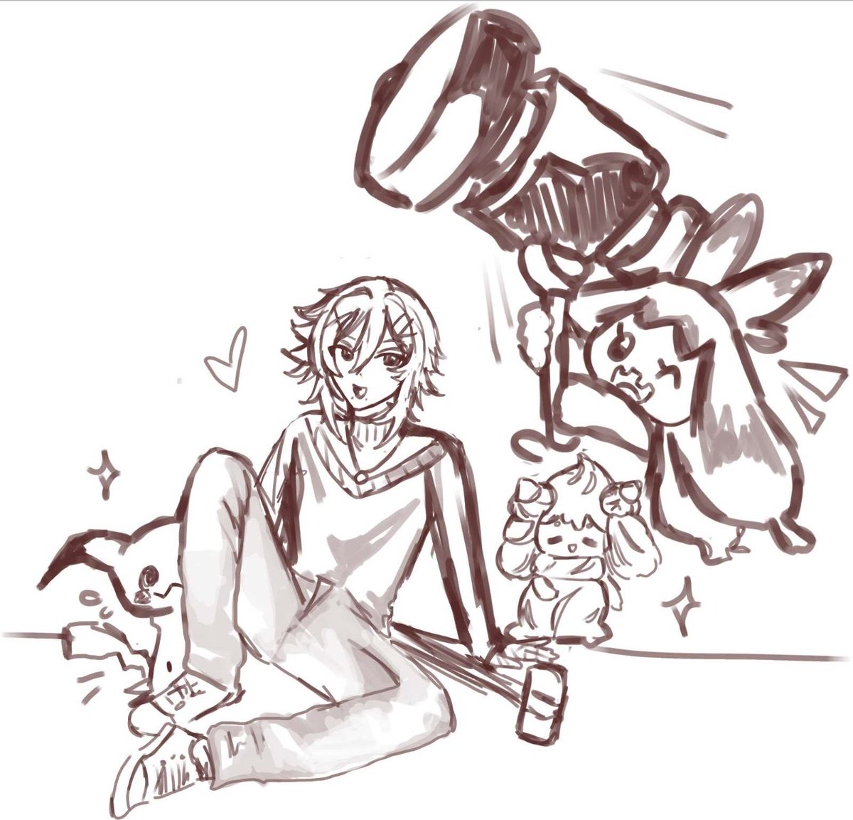 matchamoominn's tweet photo. I saw this really pretty drawing of Sol and what his Pokémon would be, so I decided to sketch a version of Ren and what I think his would be 🙂‍↕️
might post a more polished version laterr
#14DaysWithYou #14DaysWithYouRen #Ren #pokemon https://t.co/UjFiBY5lE4