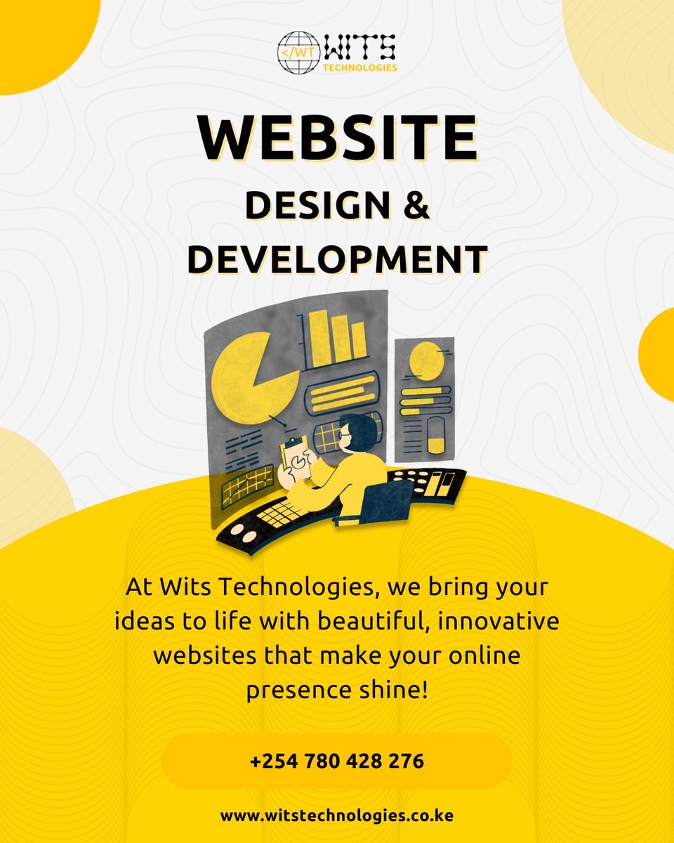 WitsTechKe's tweet photo. From concept to launch, we make your brand stand out in the digital space. Contact us today by visiting our website at https://t.co/FQczOhIC25  or contact us directly at https://t.co/Th5GanTKWr #WebDesign #WebDevelopment #DigitalSolutions #CreativeDesign #ModernWebsites #UIUX https://t.co/fSUazpWl1Q