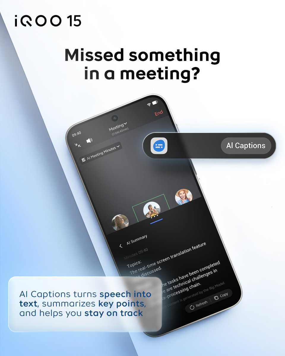 iqoo_id's tweet photo. AI on your phone should actually help you survive back-to-back meetings, messy notes, and tight deadlines.📱💡

Less manual work.
More getting things done.

Do you actually use AI on your phone for work? 👇

#iQOO15 #MonsterInside #PerformanceBeyond https://t.co/OKxQuLofPV